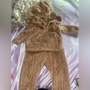 Cozy Tan Fleece Baby Outfit